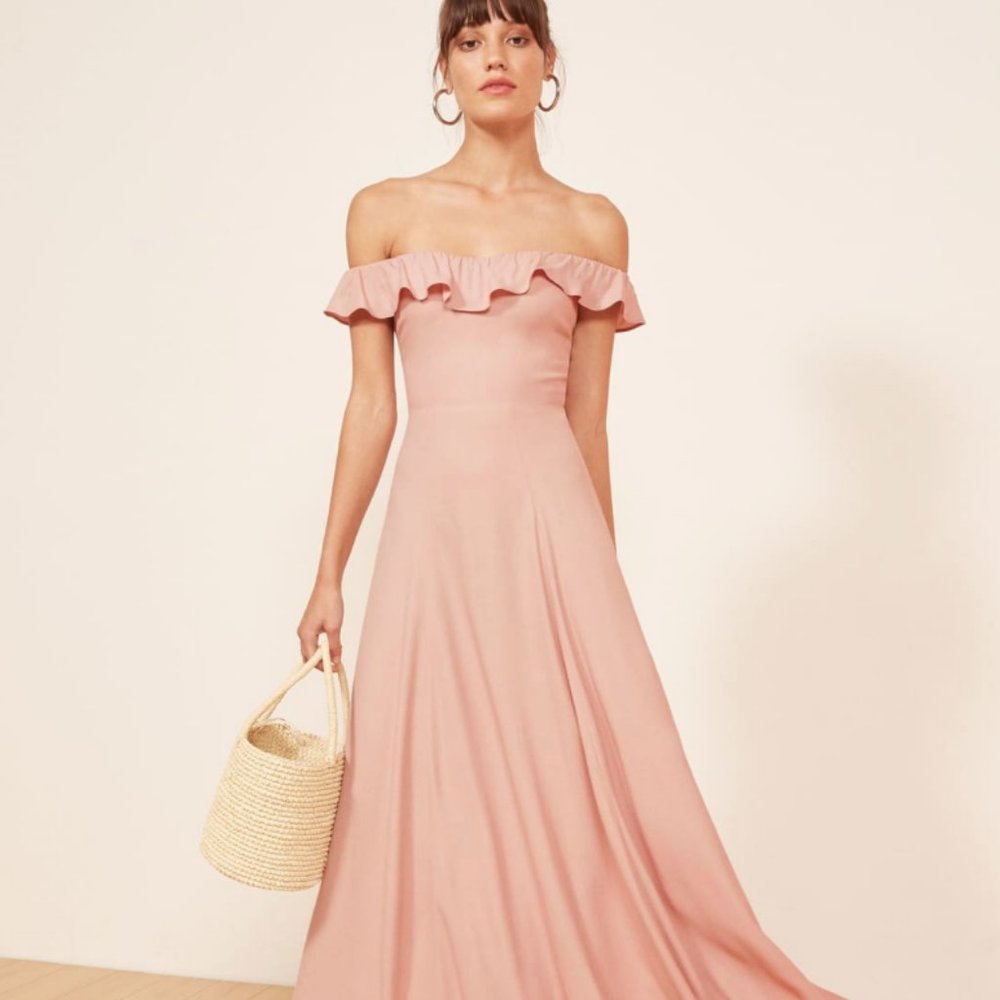 REFORMATION - Verbena Dress in Blush, Size 6